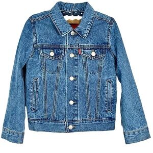 EUC Levi’s Red Tag Original Denim Trucker Jacket Polka Dot Lining Youth …